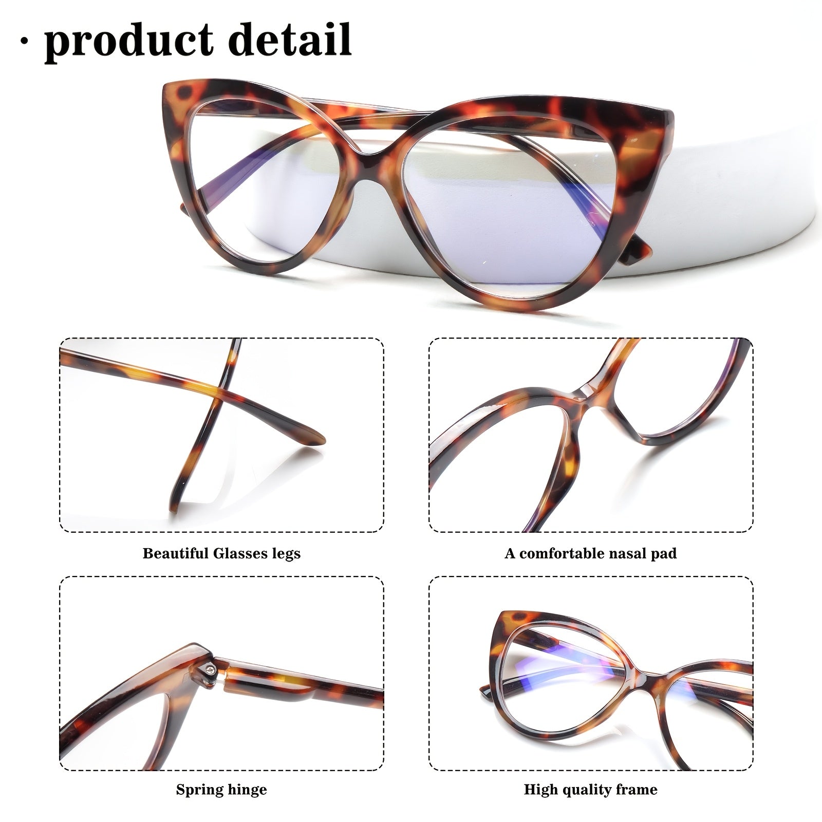 KERECSEN Stylish Cat-Eye Frames with Blue Light-Blocking Lenses, Specifically for Women, Featuring Spring Hinges And Premium Blue Light-Blocking Lenses. Comfortable to Wear, Perfect for Everyday Use, And an Ideal Holiday Gift