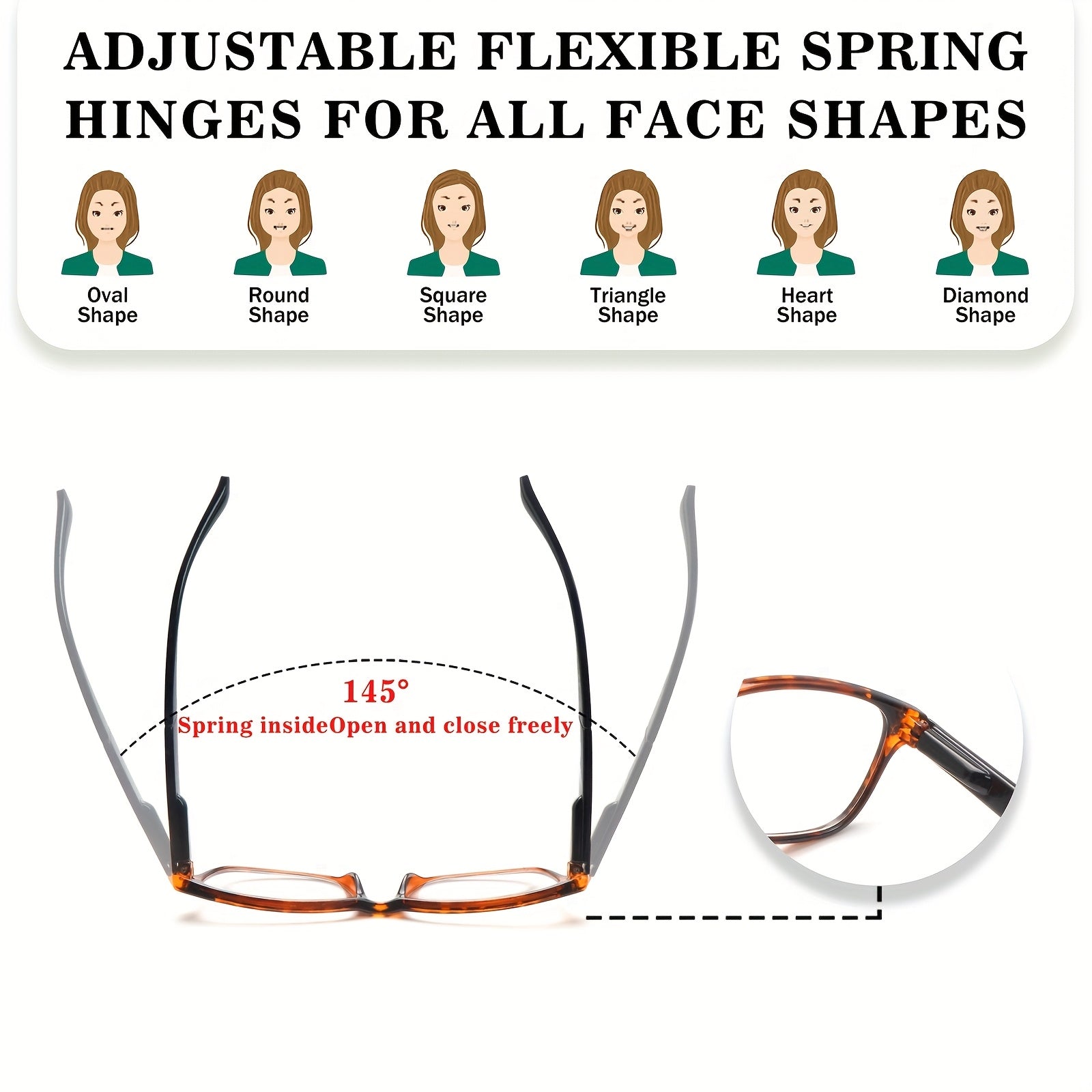 KERECSEN 5pcs Anti-Blue Light Reading Glasses with Gradient Tinted & Adjustable Hinges - Computer Eyeglasses for Eye Strain Relief, Device Use, Compatible for Men & Women