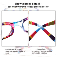 4 Pack Reading Glasses Women's HD Oval Spring Hinge Glasses 109-2