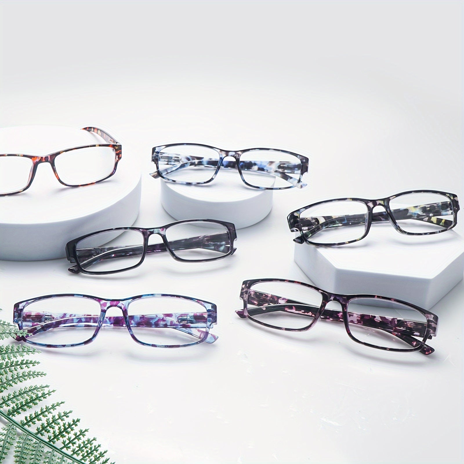 KERECSEN 6 Pack Women's Computer Glasses with Anti-Blue Light & - Reading Eyewear Suitable for Digital Screens, Computer, Smartphone, TV - Lightweight Spring Hinge, Full-Rame for Eye Relief & Blurred Vision