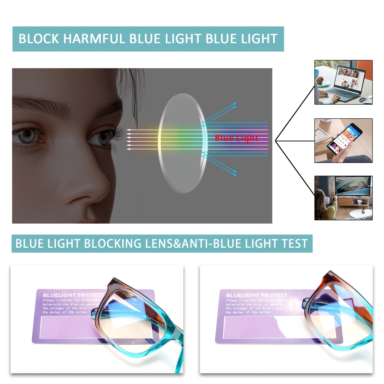 KERECSEN 5 Pairs of Unisex Spring Hinge Gradient Anti-Blue Light Reading Glasses, Sturdy And Comfortable to Wear, Anti-Glare to Relieve Eye Fatigue, Computer Specific Christmas Boutique Gift