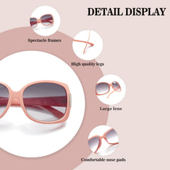 KERECSEN 4 Pack Retro Oversized Fashion Glasses for Men & Women - & Mirror, Full-Rim Frame Suitable for Beach, Travel, Cruise, Vacation - Eyewear Accessories with /Pouch (No Spring Hinges)