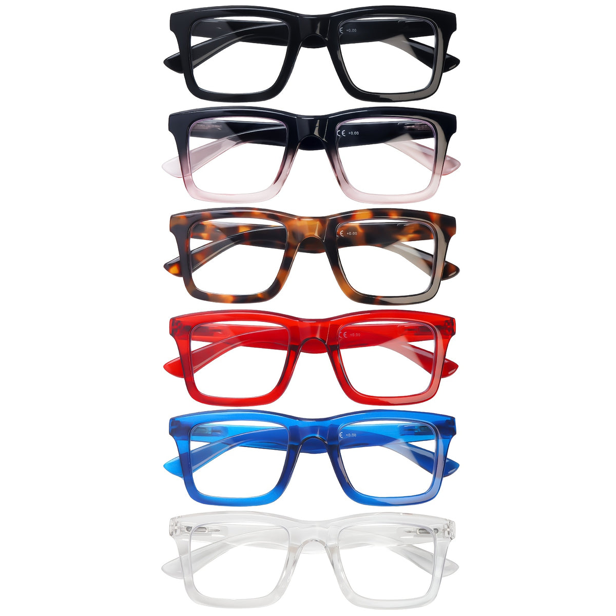 KERECSEN 6 Pairs Women'S Oversized Reading Glasses - Anti-Blue Light Reading Glasses, Perfect for Computer & Phone Use, Fits All Face Shapes! High-Quality Lenses, Metal Spring Hinges, 10 Diopters Available. High Repurchase Ratei Stylish Design