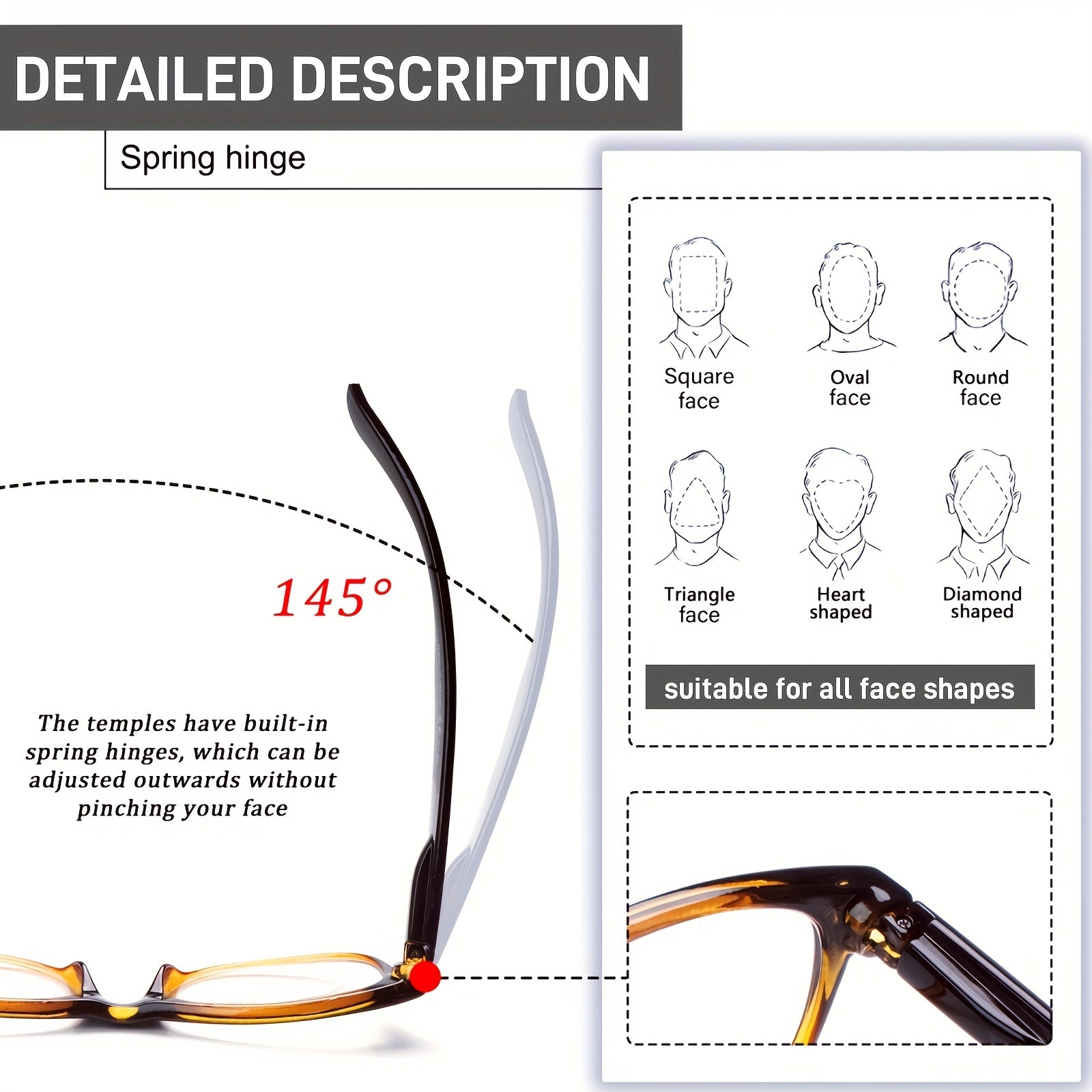 KERECSEN 5-Pack Reading Glasses for Women Blue Light Reading Glasses UV-protected Fashion Glasses Oval Frame Readers with Spring Hinges Fit All Face Shapes Tortoiseshell Glasses Lightweight Frames for Every Day Wear Multiple Eyeglass