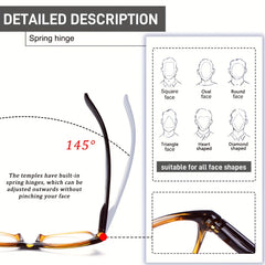 KERECSEN 5-Pack Reading Glasses for Women Blue Light Reading Glasses UV-protected Fashion Glasses Oval Frame Readers with Spring Hinges Fit All Face Shapes Tortoiseshell Glasses Lightweight Frames for Every Day Wear Multiple Eyeglass