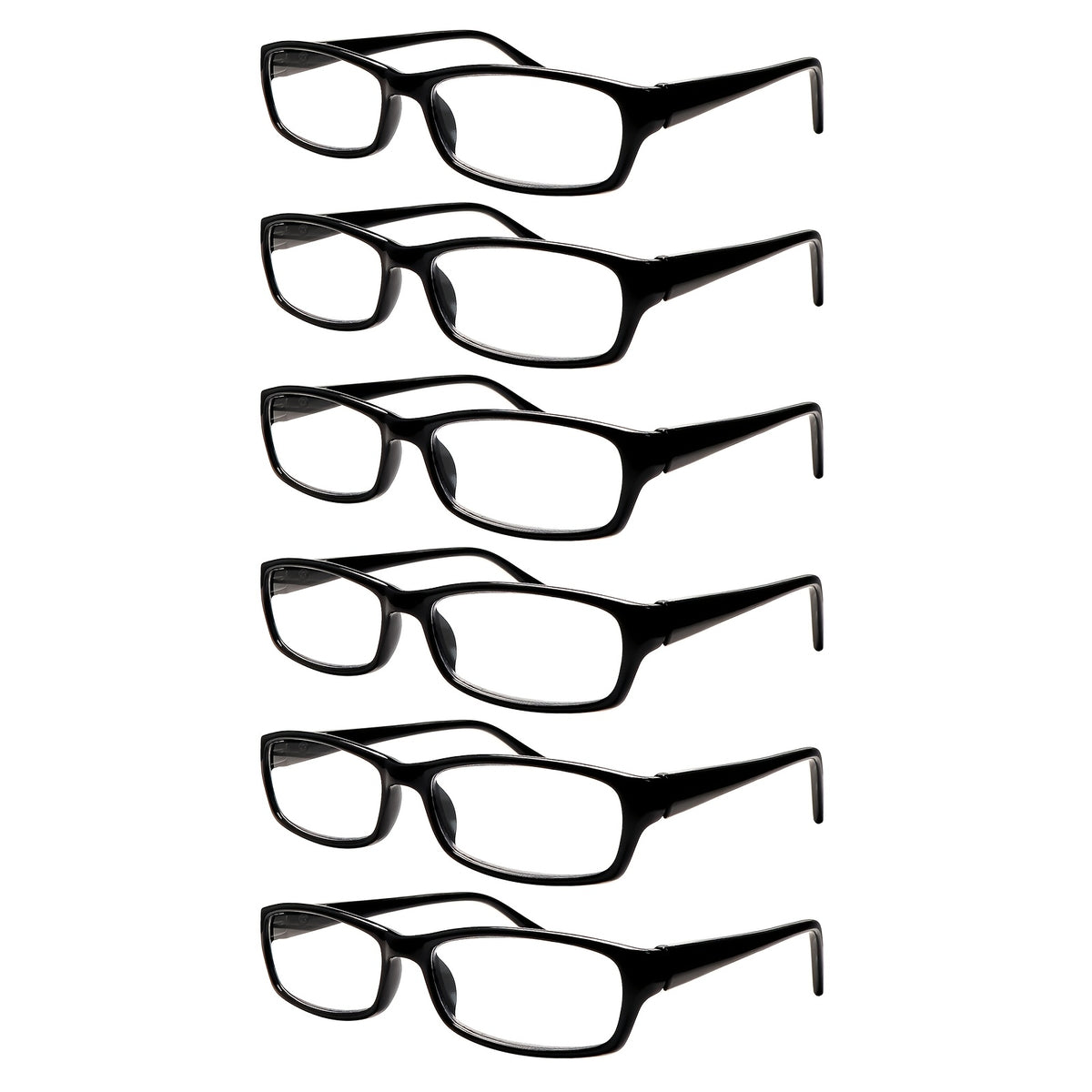 KERECSEN 6 Pairs of Presbyopia Glasses for Men And Women Easy Black Frame Reading Glasses Block Blue Light Readers Durable Not Afraid of Losing Versatile And Fashionable for All Face Shapes Metal Spring Hinges