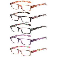 5 Pack Reading Glasses Women's Fashion Printed Pattern Frame Readers 062