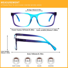 KERECSEN 5 Pack Square Anti Blue Light Reading Glasses Fashion Ultra Light Frame Computer Glasses 041