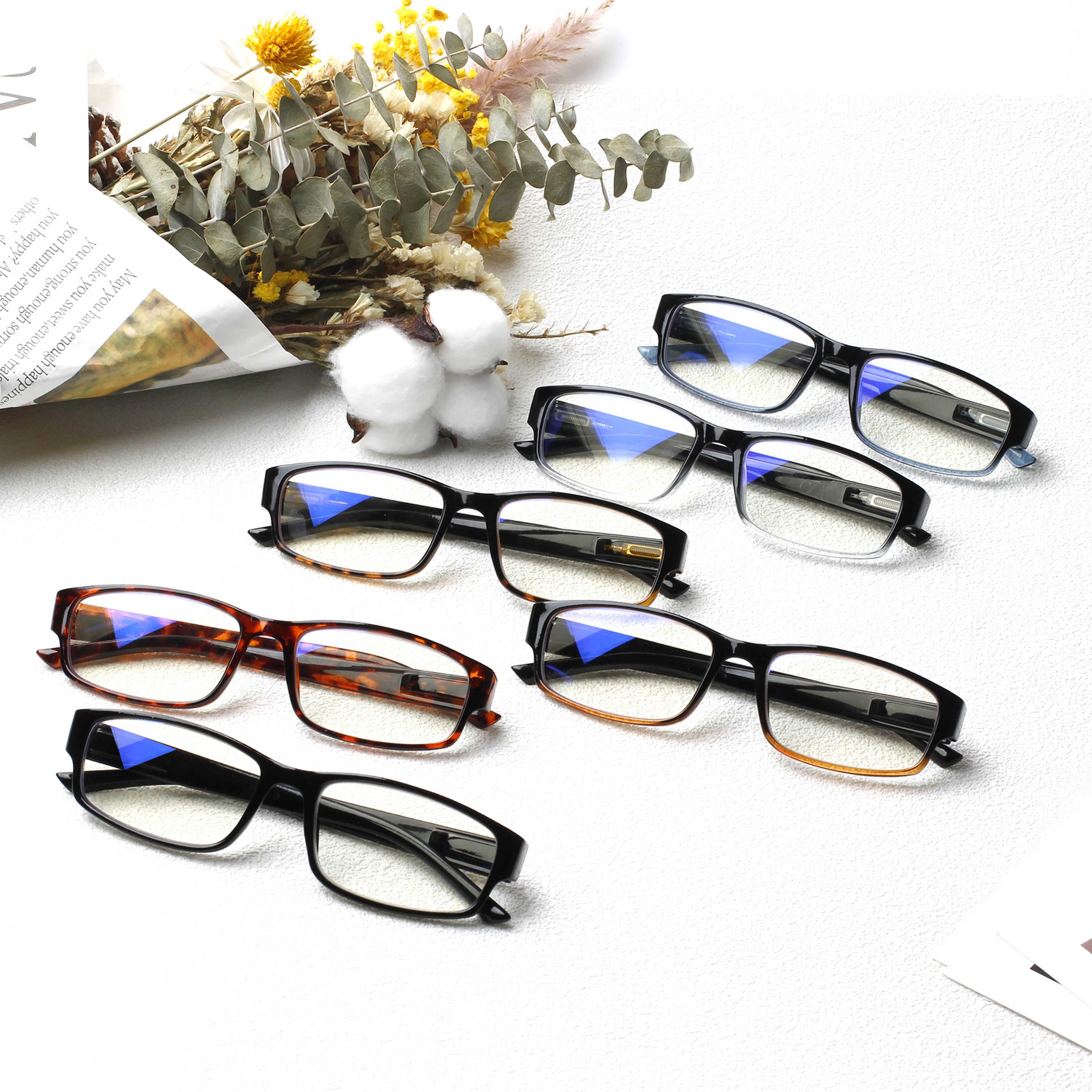 KERECSEN 6 Pack Reading Glasses for Unisex Rectangular Frame Which Filter out UV Computer Reading HN072