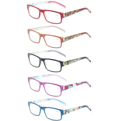 KERECSEN 5 Pack Rectangle Reading Glasses Unisex 022 - kerecsen