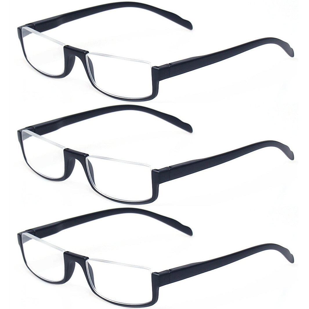 KERECSEN 3 Pack Semi-Rimless Reading Glasses Unisex 078 - kerecsen