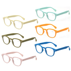 KERECSEN 6 Pack Round Solid Color Reading Glasses Unisex 141-6 - kerecsen