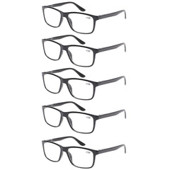 KERECSEN 5 Pack Rectang Reading Glasses Unisex 163 - kerecsen