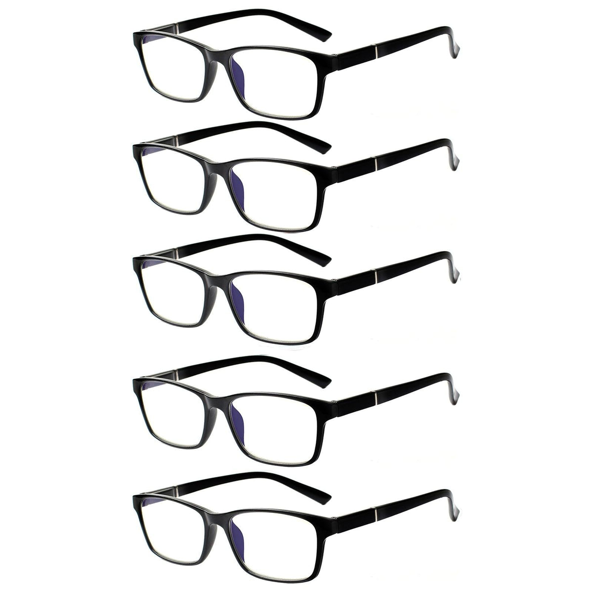 KERECSEN 5 Pack Rectangle Blue Light Blocking Computer Glasses Unisex FLG9402 - kerecsen