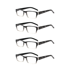 KERECSEN 4 Pack Rectangle Reading Glasses Unisex 150 - kerecsen