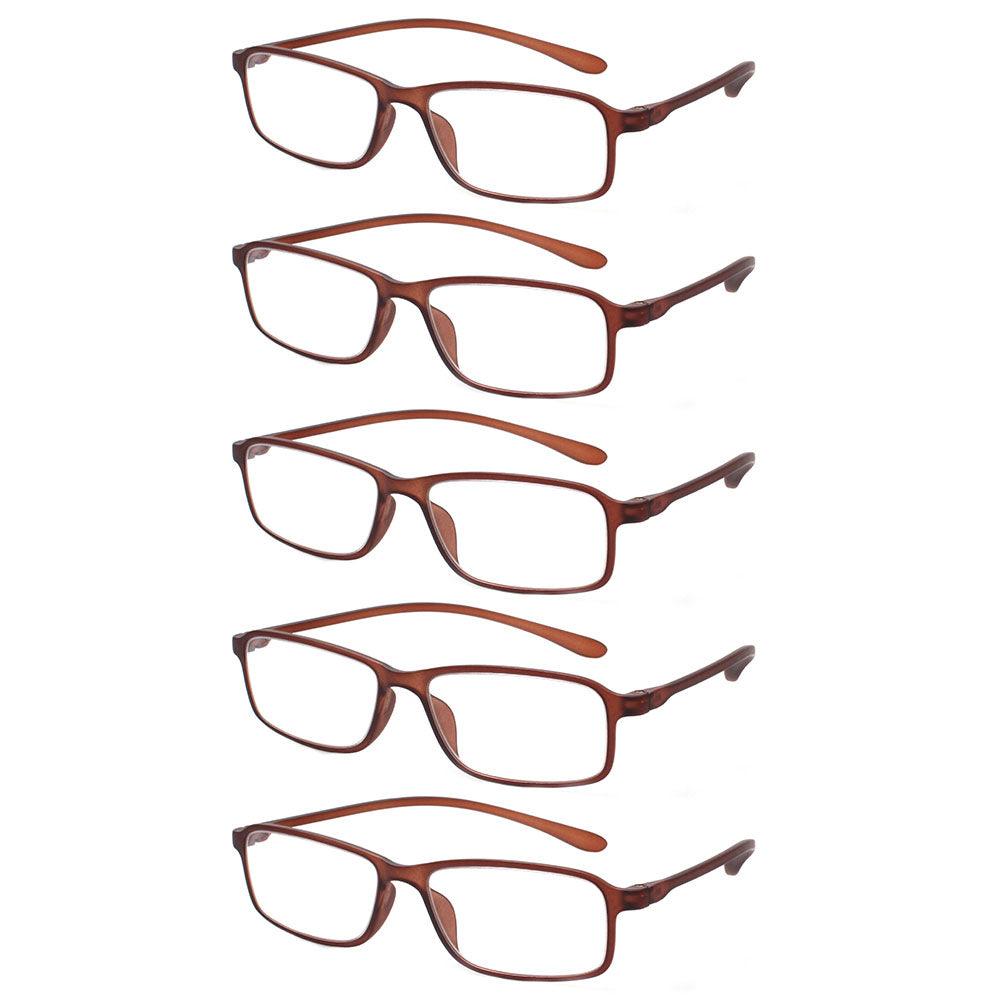 KERECSEN 5 Pack Rectangle Reading Glasses Unisex 191-1 - kerecsen