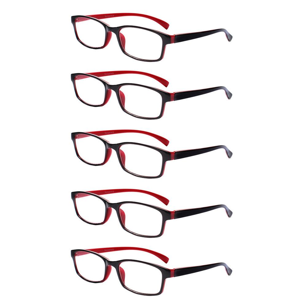 KERECSEN 5 Pack Rectangle Reading Glesses Unisex 177 - kerecsen