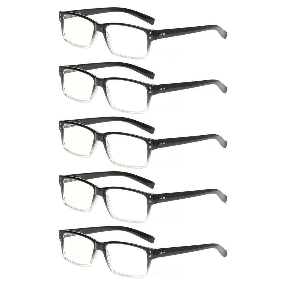 KERECSEN 5 Pack Rectangle Blue Light Blocking Computer Glasses Unisex FLG032 - kerecsen