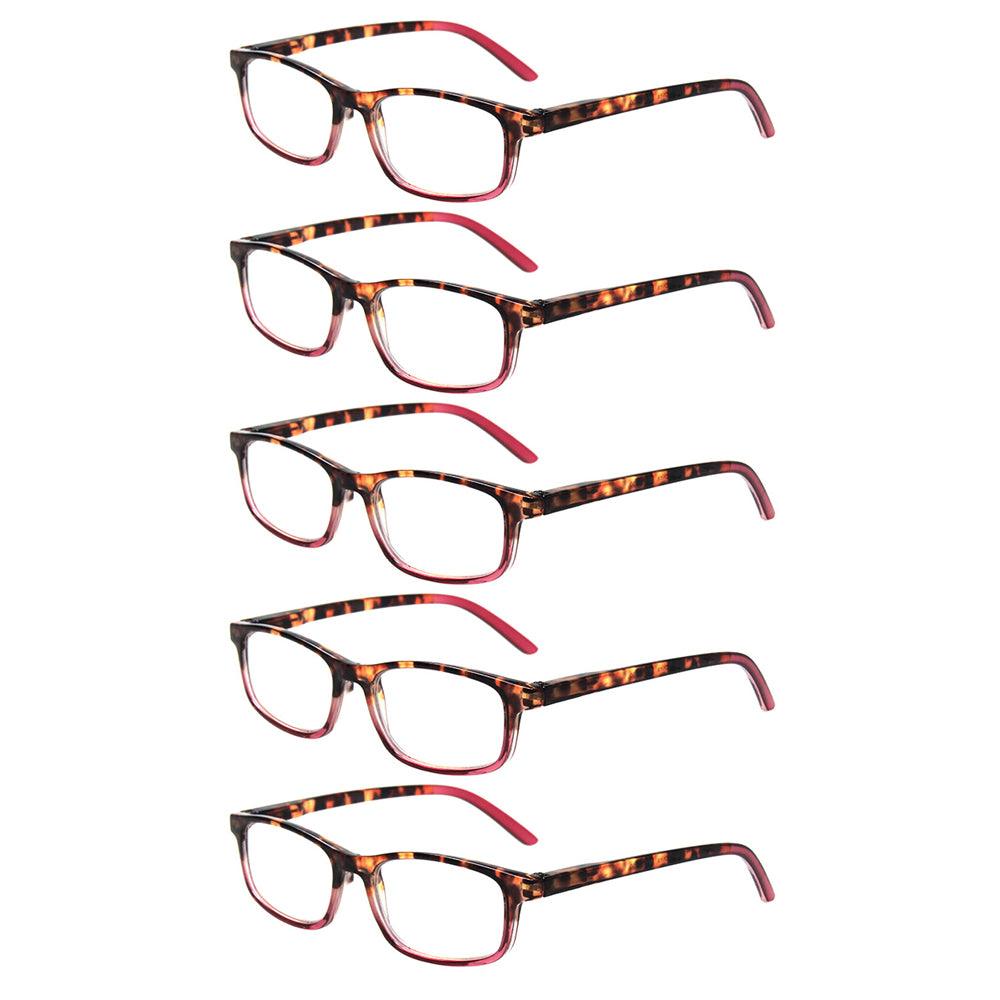 KERECSEN 5 Pack Rectangle Reading Glasses Unisex 111 - kerecsen