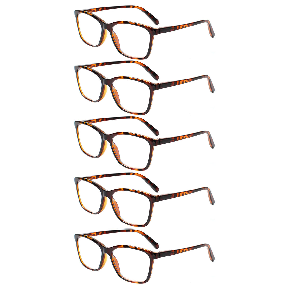 KERECSEN 5 Pack Rectangle Reading Glasses Unisex 273-2 - kerecsen