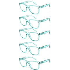 KERECSEN 5 Pack Rectangle Blue Light Blocking Computer Glasses Unisex FLG262 - kerecsen