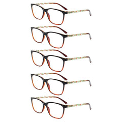 KERECSEN 5 Pack Rectangle Blue Light Blocking Computer Glasses Unisex FLG246-5 - kerecsen