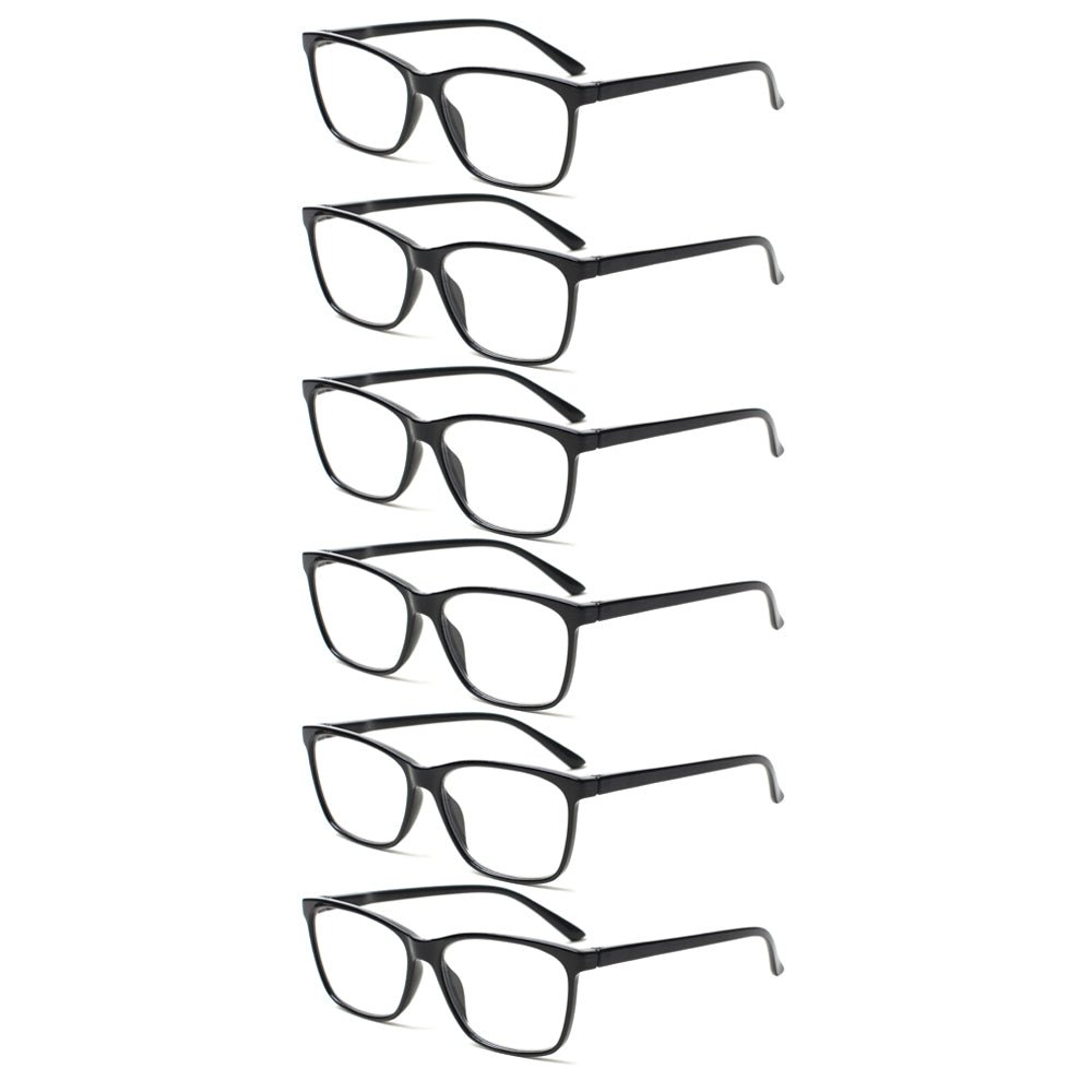 KERECSEN 6 Pack Rectangle Reading Glasses Unisex 246 - kerecsen
