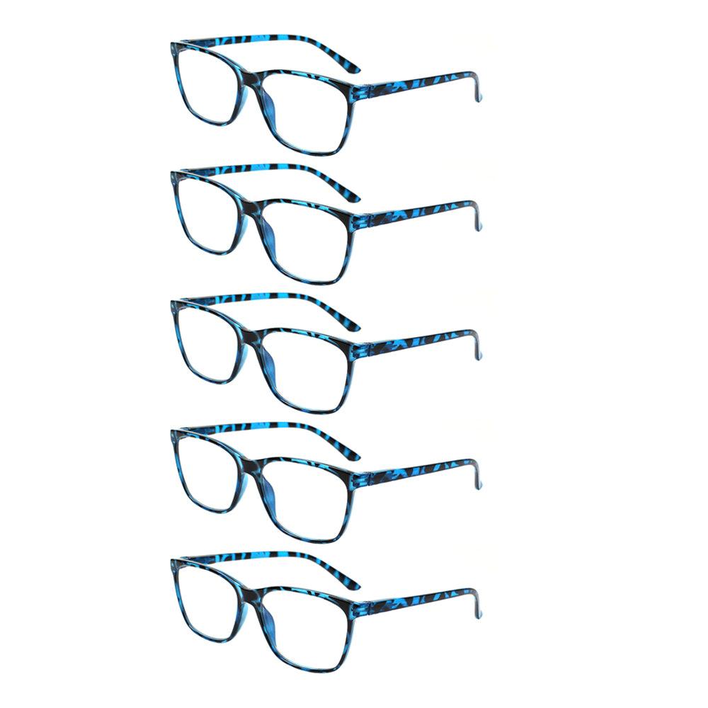 KERECSEN 5 Pack Rectangle Blue Light Blocking Computer Glasses Unisex FLG246-4 - kerecsen