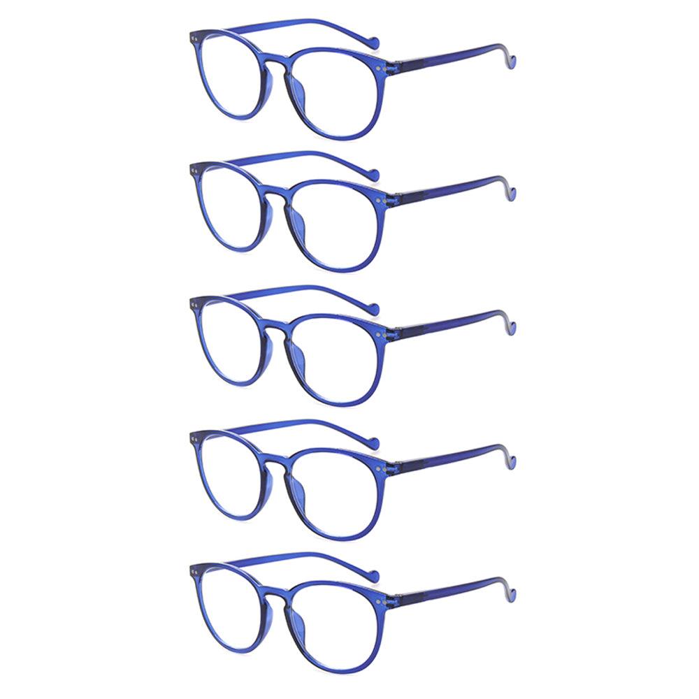 KERECSEN 5 Pack Round Frame Reading Glasses Unisex 253 - kerecsen