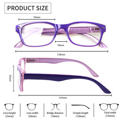 KERECSEN 5 Pack Classic Solid Color Reading Glasses Unisex 017 - kerecsen