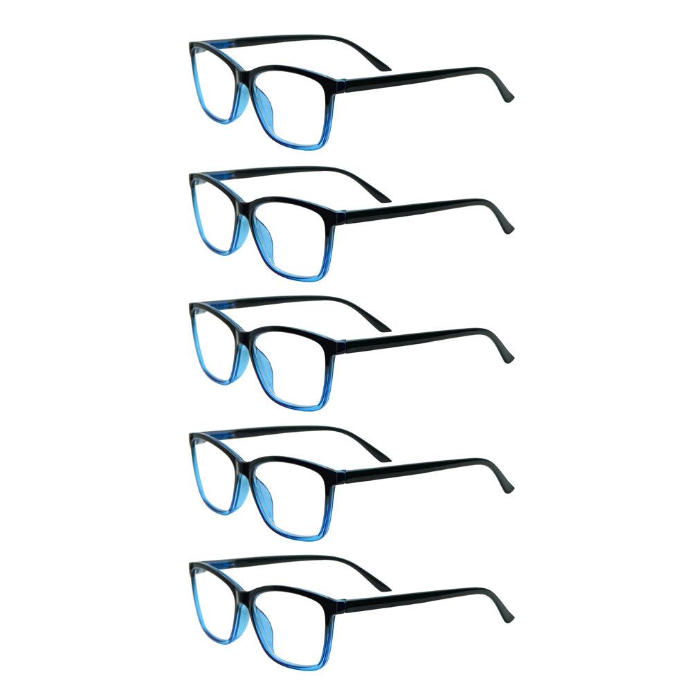 KERECSEN 5 Pack Rectangle Blue Light Blocking Computer Glasses Unisex FLG273 - kerecsen