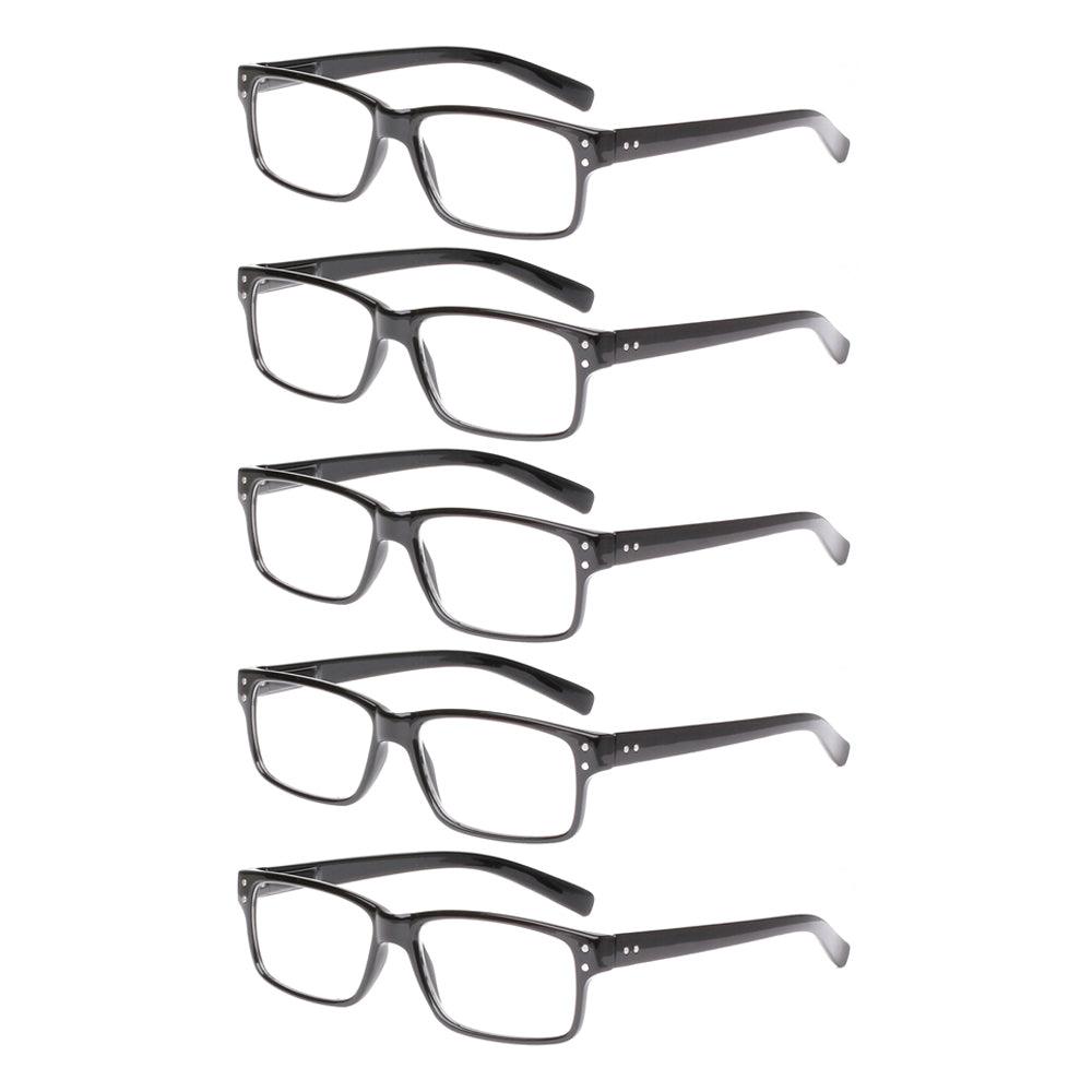 KERECSEN 5 Pack Rectangle Blue Light Blocking Computer Glasses Unisex FLG032 - kerecsen