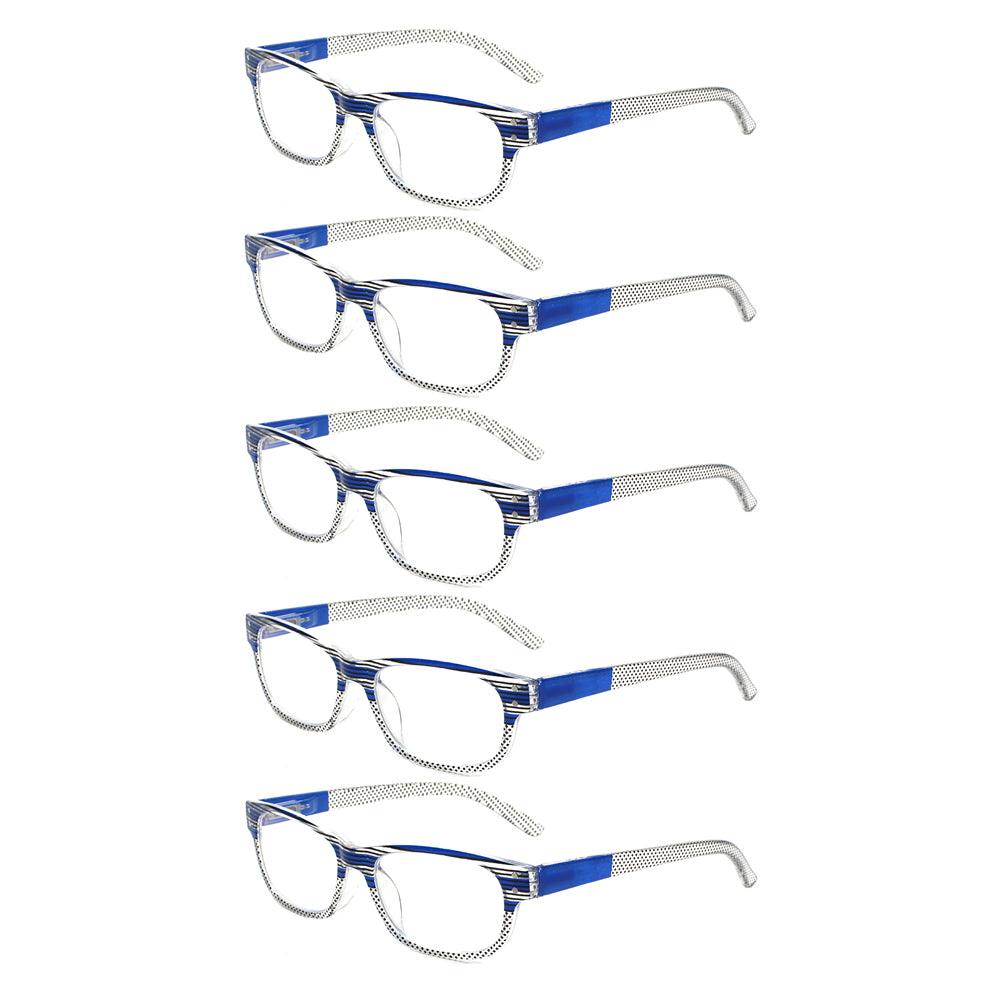 KERECSEN 5 Pack Rectangle Reading Glasses Unisex 019 - kerecsen