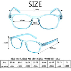 KERECSEN 5 Pack Rectangle Reading Glasses Unisex 202-2 - kerecsen