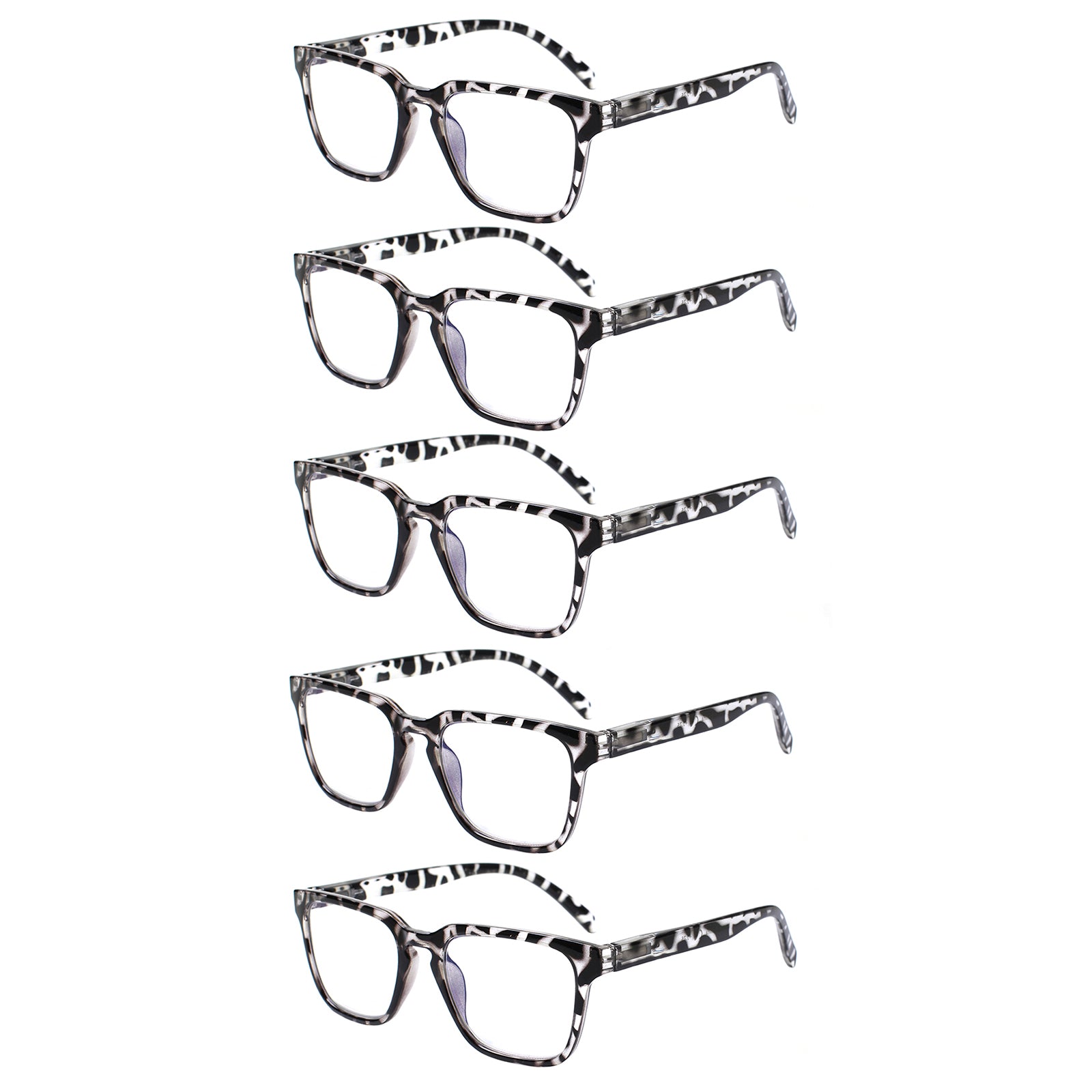 KERECSEN 5 Pack Rectangle Reading Glasses Unisex 185-5 - kerecsen