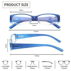 KERECSEN 5 Pack Oval Reading Glasses Unisex 100-2 - kerecsen