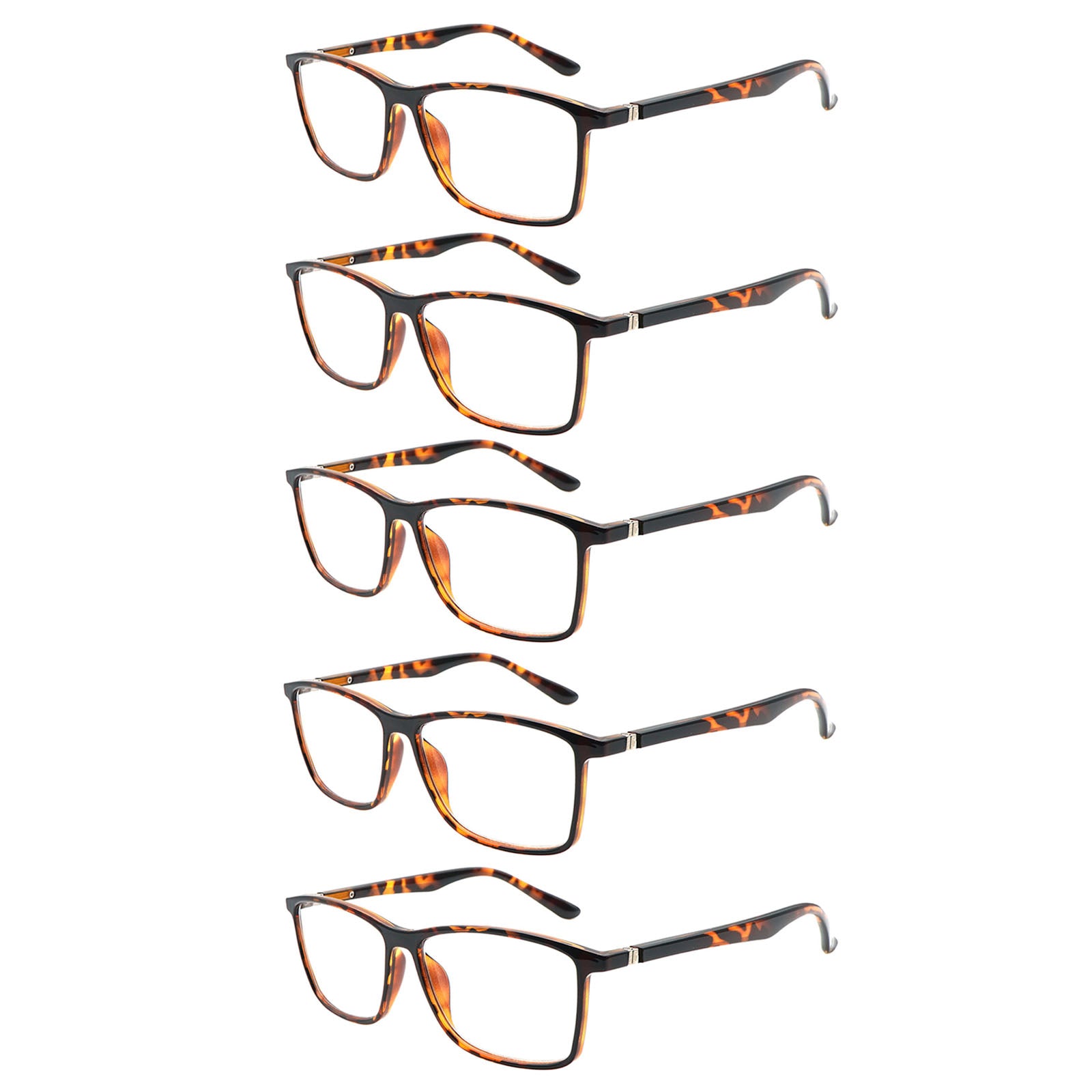 KERECSEN 5 Pack Large Rectangle Blue Light Blocking Computer Glasses Unisex FLG358 - kerecsen