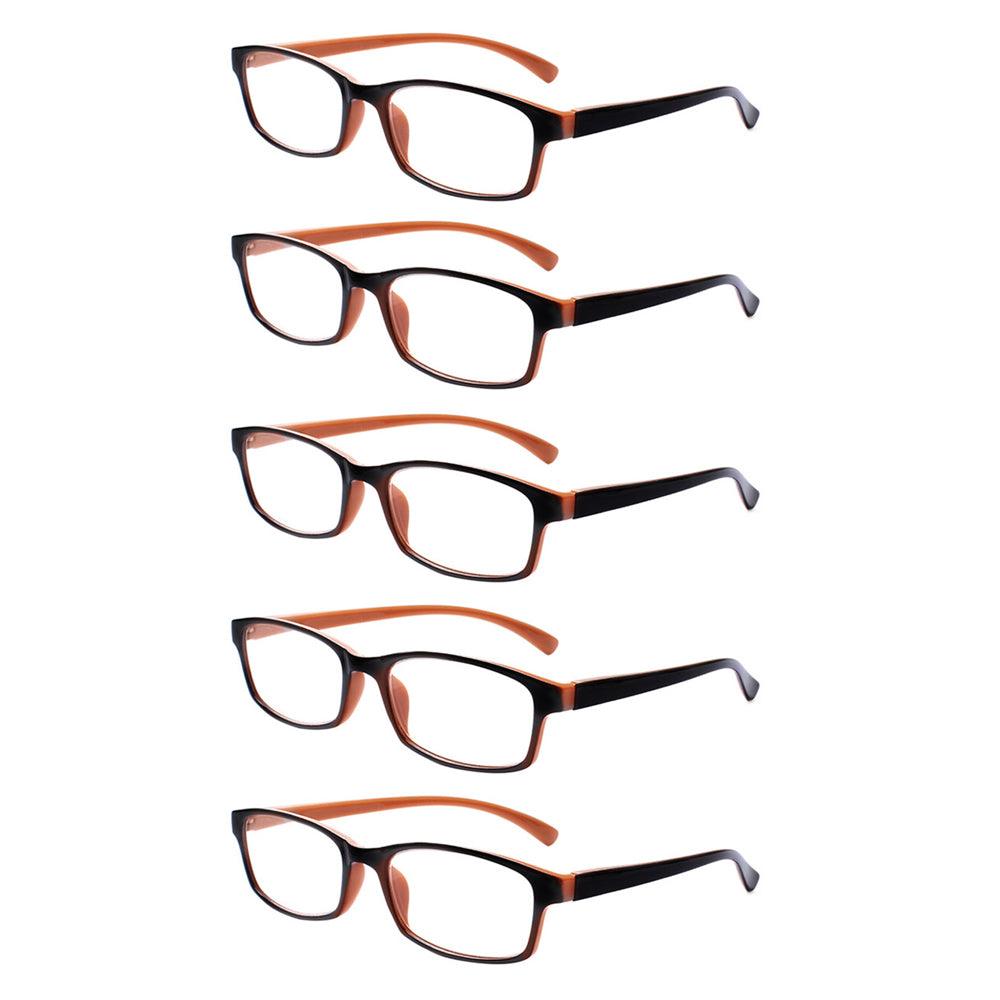 KERECSEN 5 Pack Rectangle Reading Glesses Unisex 177 - kerecsen