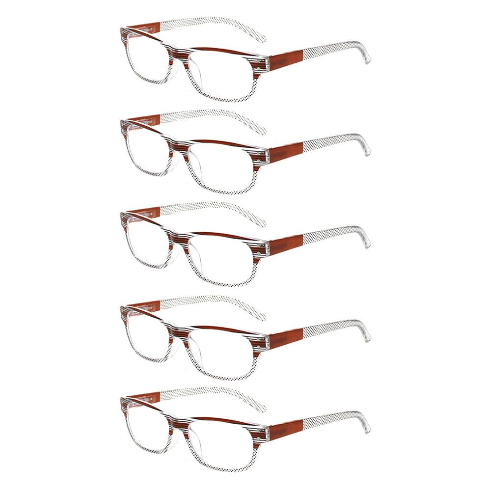 KERECSEN 5 Pack Rectangle Reading Glasses Unisex 019 - kerecsen