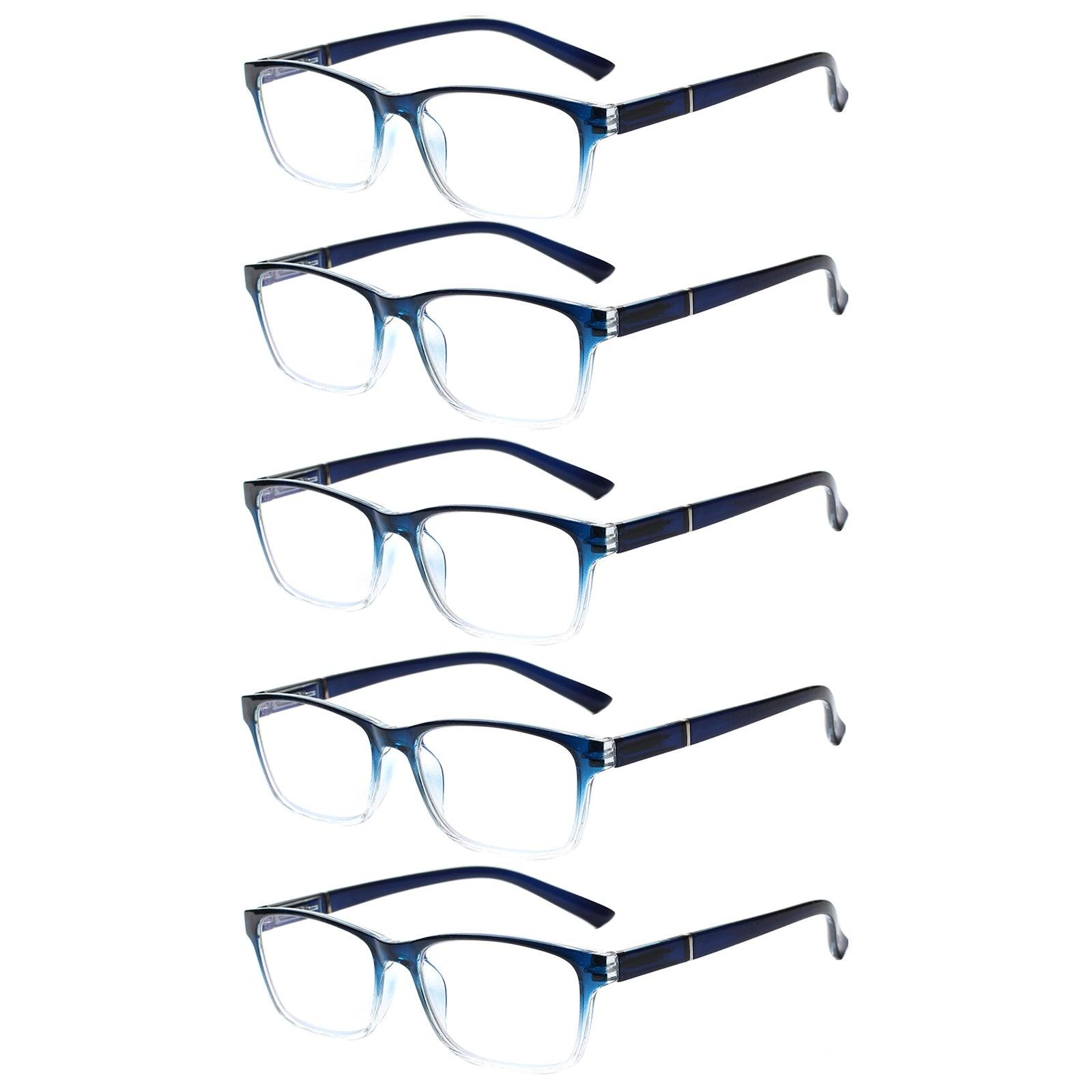 KERECSEN 5 Pack Rectangle Blue Light Blocking Computer Glasses Unisex FLG9402 - kerecsen