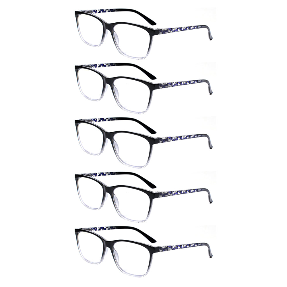 KERECSEN 5 Pack Rectangle Blue Light Blocking Computer Glasses Unisex FLG246-5 - kerecsen