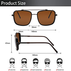 KERECSEN Classic Square Polarized Sunglasses for Women Men Trendy Shades Sun Glasses with Spring Hinge