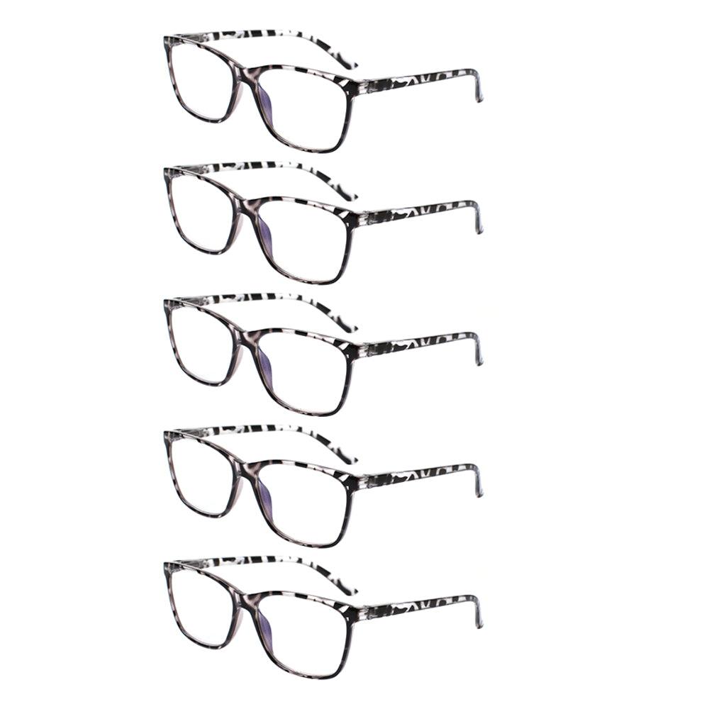 KERECSEN 5 Pack Rectangle Blue Light Blocking Computer Glasses Unisex FLG246-4 - kerecsen