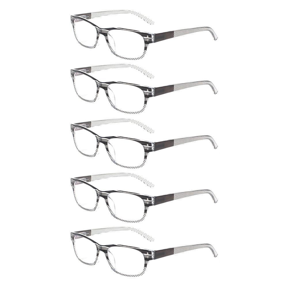 KERECSEN 5 Pack Rectangle Reading Glasses Unisex 019 - kerecsen