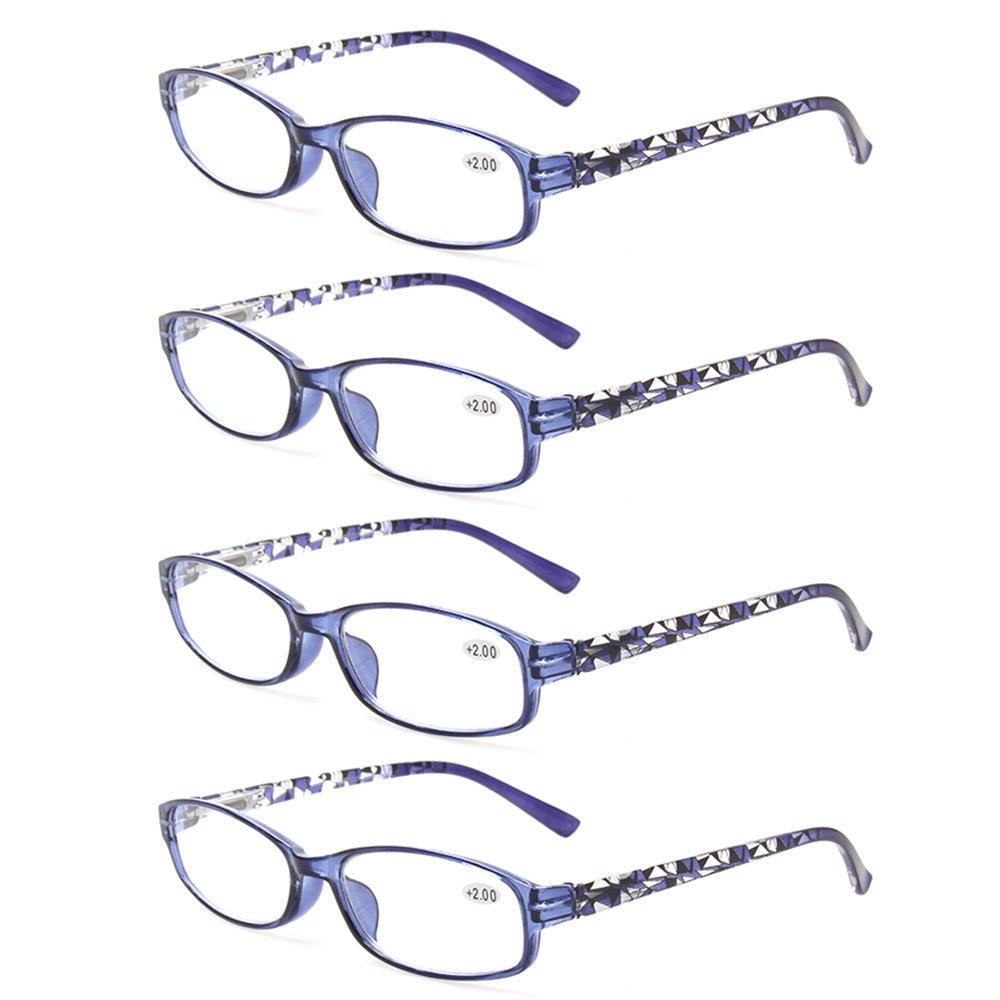KERECSEN 4 Pack Oval Frame Reading Glasses Unisex 060 - kerecsen