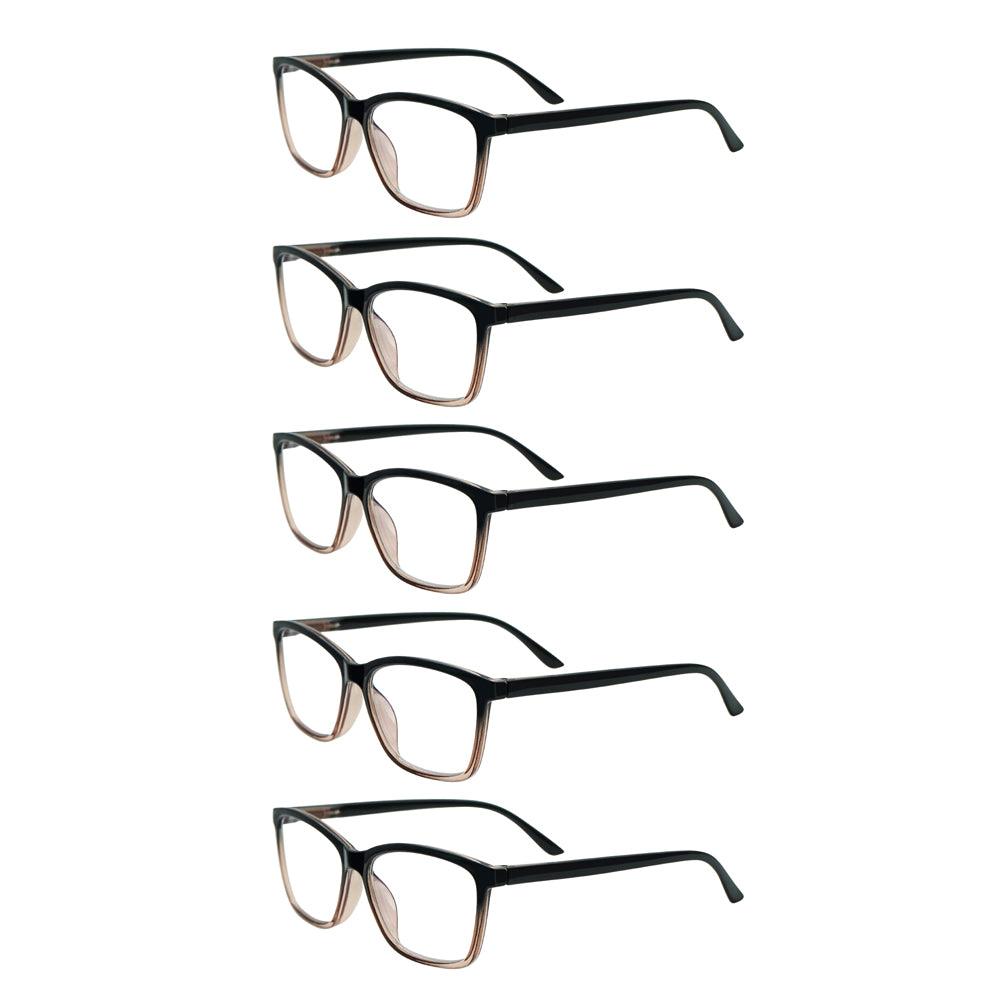 KERECSEN 5 Pack Rectangle Blue Light Blocking Computer Glasses Unisex FLG273 - kerecsen