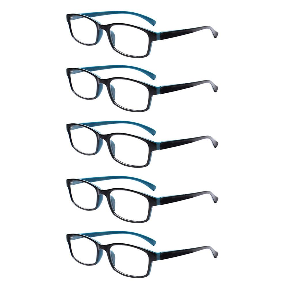 KERECSEN 5 Pack Rectangle Reading Glesses Unisex 177 - kerecsen