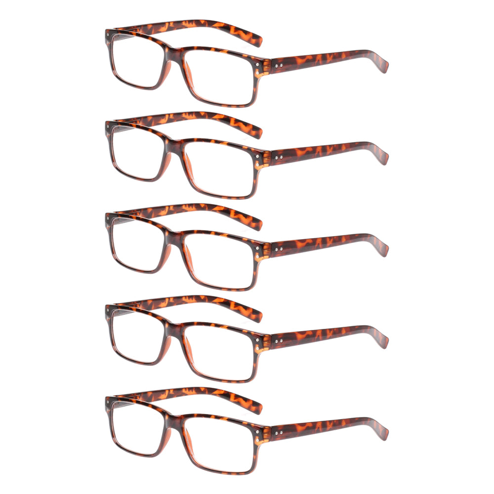 KERECSEN 5 Pack Rectangle Blue Light Blocking Computer Glasses Unisex FLG032 - kerecsen