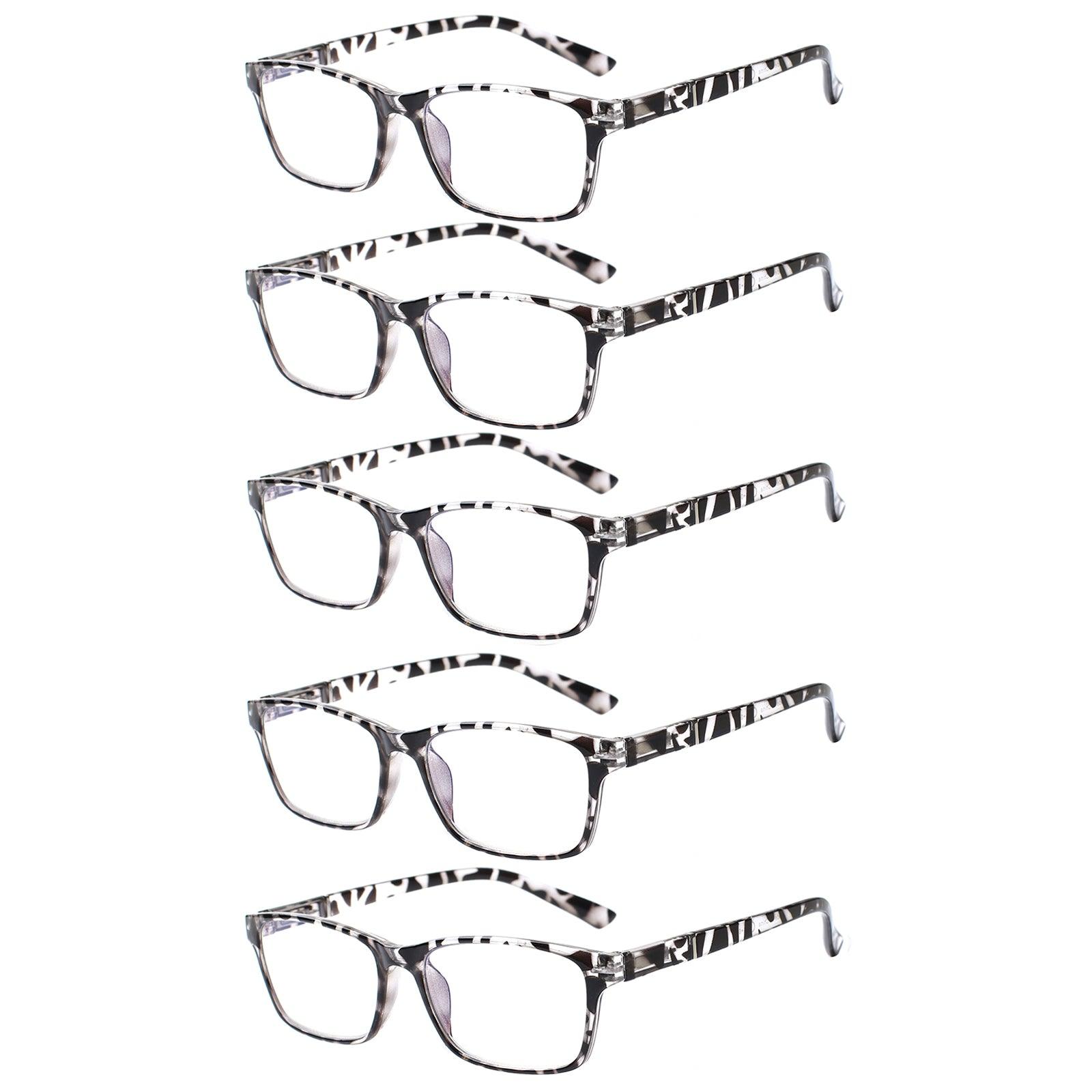 KERECSEN 5 Pack Rectangle Blue Light Blocking Computer Glasses Unisex FLG9402 - kerecsen