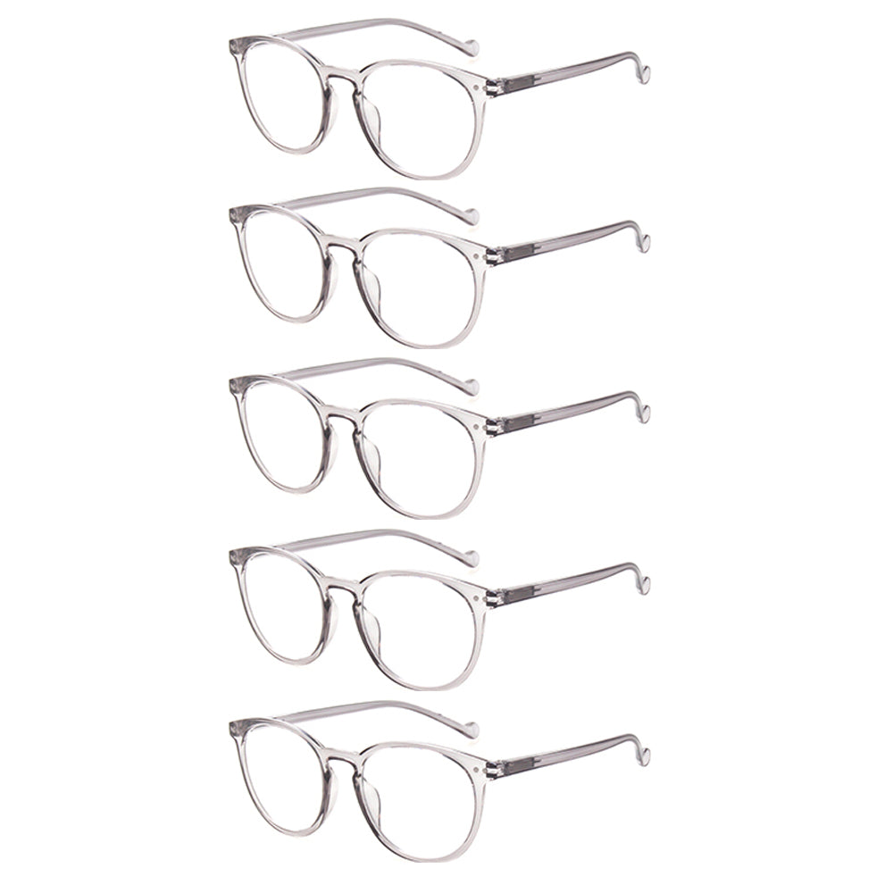 KERECSEN 5 Pack Round Frame Reading Glasses Unisex 253 - kerecsen